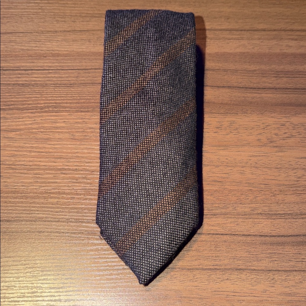 Eton Gray Striped Wool Tie